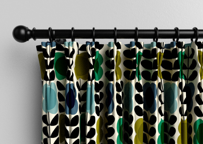 Orla Kiely Spot Flower Stem, Blue & Green - Made to Measure Curtains - Image 11